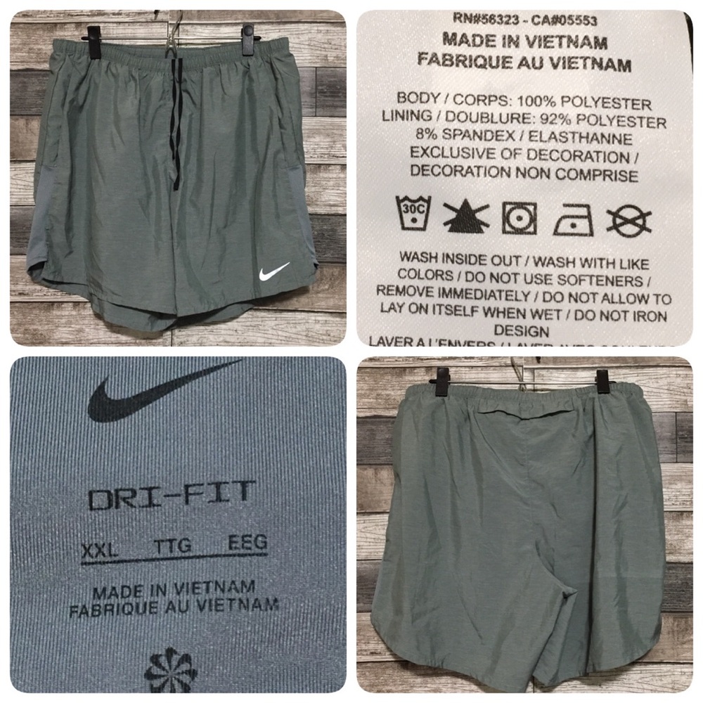 Nike Lined Running Shorts Men’s XXL Gray (Inseam 7) Drawstring Lightweight